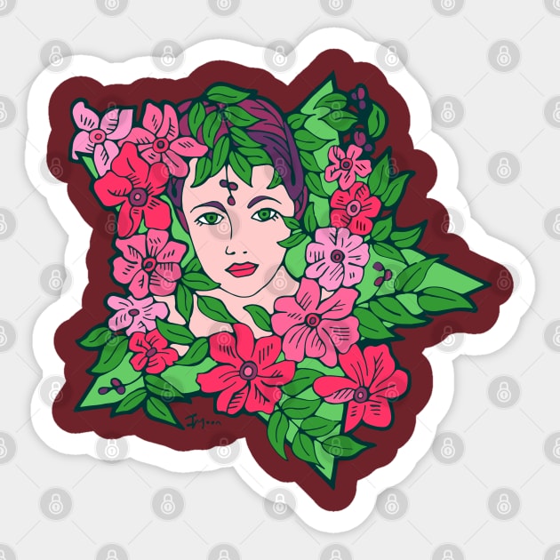 Flower Star Girl Sticker by Julia Moon